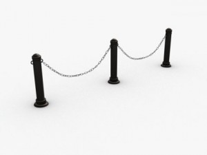 stanchions and chain barrier 3D Model
