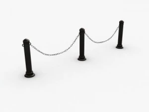 stanchions and chain barrier 3D Model