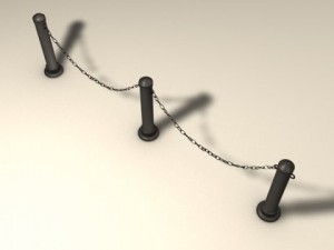 stanchions and chain barrier 3D Model