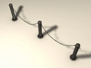 stanchions and chain barrier 3D Model
