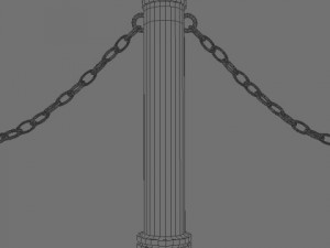 stanchions and chain barrier 3D Model