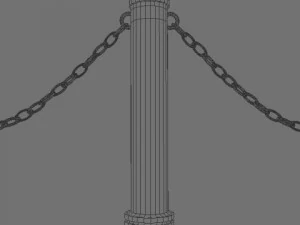 stanchions and chain barrier 3D Model