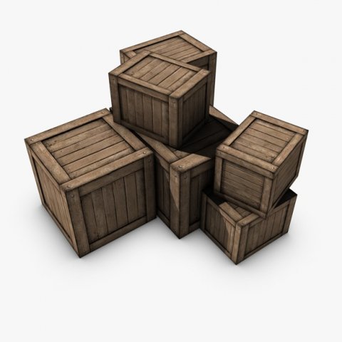 low poly crate 3D Model .c4d .max .obj .3ds .fbx .stl .blend 