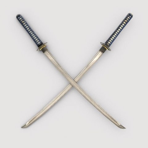 katana sword Model 3D .c4d .max .obj .3ds .fbx .stl .blend 