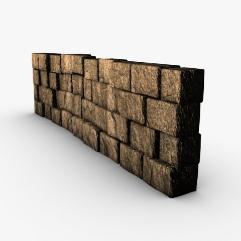 stone block wall module Modello 3D .c4d .max .obj .3ds .fbx .stl .blend 