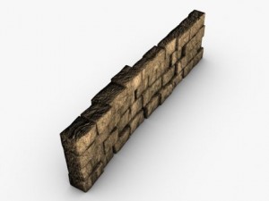stone block wall module Modello 3D