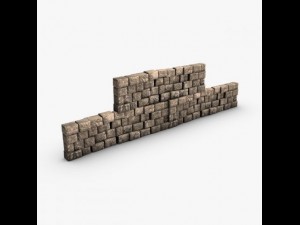 stone block wall module Modello 3D
