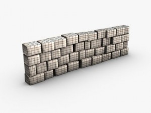 stone block wall module Modello 3D