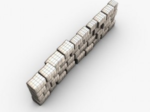 stone block wall module Modello 3D