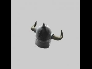 medieval helmet with horns 3D Model