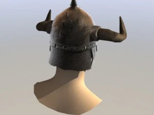 medieval helmet with horns 3D Model