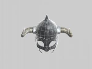 medieval helmet with horns 3D Model