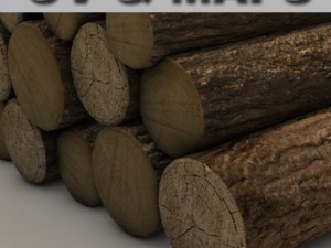firewood log pile 3D 模型