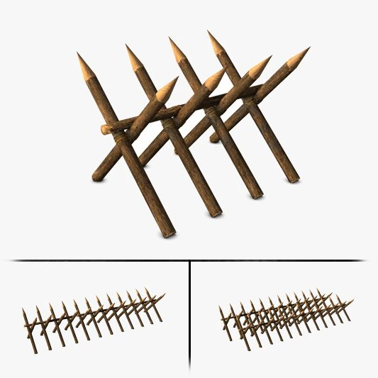 wood log barricade 3D Model .c4d .max .obj .3ds .fbx .stl .blend 