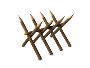 wood log barricade Model 3D