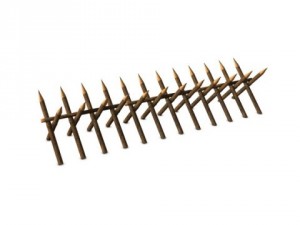 wood log barricade Model 3D