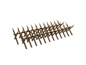 wood log barricade Model 3D