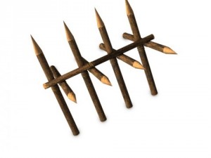 wood log barricade Model 3D