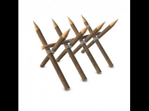 wood log barricade Model 3D