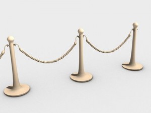 stanchions and rope barrier hd 3D Model