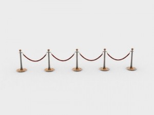 stanchions and rope barrier hd 3D Model