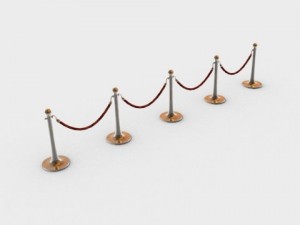 stanchions and rope barrier hd 3D Model