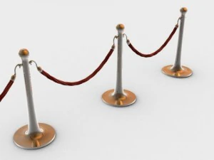 stanchions and rope barrier hd 3D Model