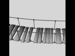 rope and wood plank suspension bridge Modelo 3D