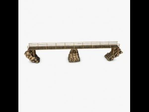wood bridge stone support 3D Model