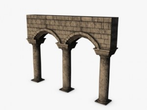 stone columns with arches 3D Model