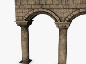 stone columns with arches 3D 모델