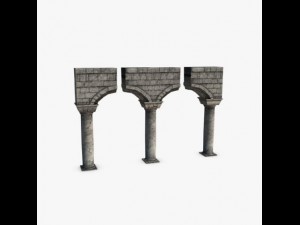 stone columns with arches 3D 모델