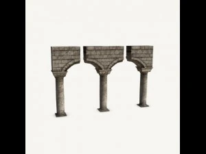 stone columns with arches 3D Model