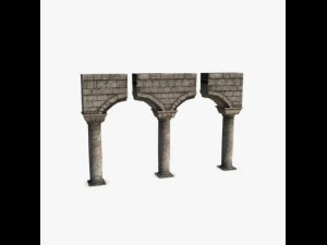 stone columns with arches 3D Model