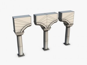 stone columns with arches 3D 모델