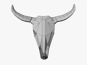teschio di bufalo Modello 3D