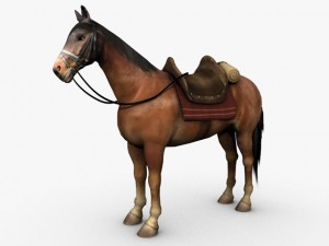 horse with saddle Model 3D