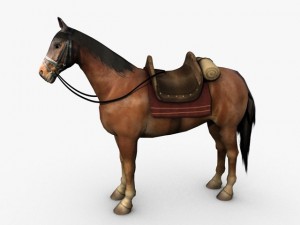 horse with saddle Model 3D
