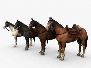 horse with saddle Model 3D