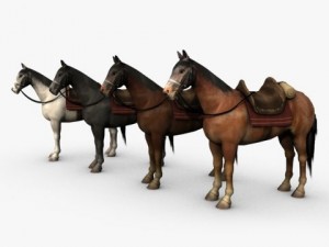 horse with saddle Model 3D