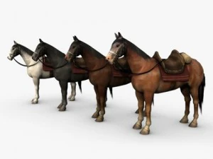 horse with saddle 3D Model