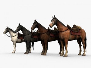 horse with saddle Model 3D