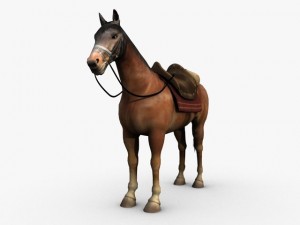 horse with saddle Model 3D