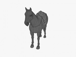 horse with saddle Model 3D