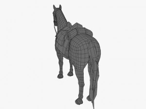 horse with saddle 3D Model