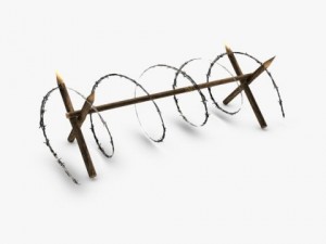 barbed wire barricade Model 3D