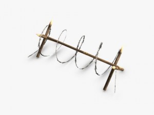 barbed wire barricade 3D Model