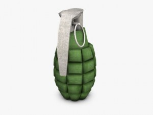 low poly hand grenade Modello 3D