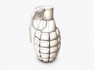 low poly hand grenade Modello 3D