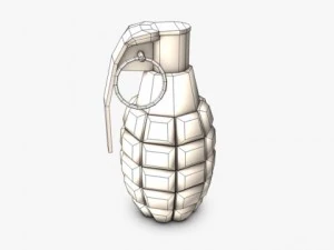 low poly hand grenade 3D Model